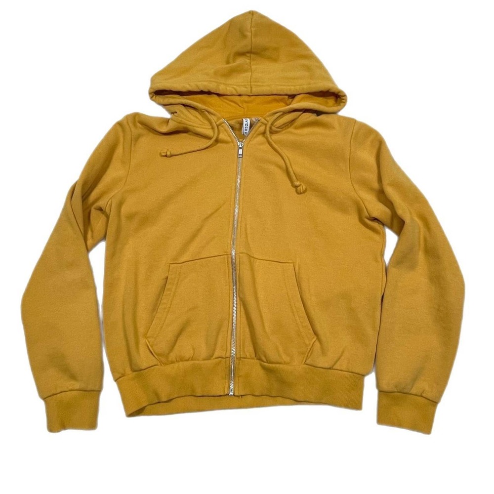 h&m divided mustard zip up hoodie